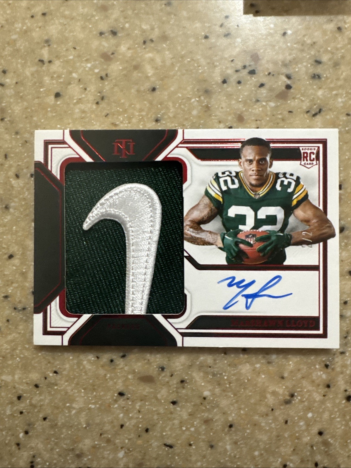 2024 National Treasures MarShawn Lloyd RPA Nike Swoosh Patch Autographed #2/2 🔥 view 1