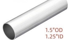 6061 Aluminum Round Tube 1-1/2" OD x 1-1/4" ID x 12"-- 1.5" OD x 1.250" ID
