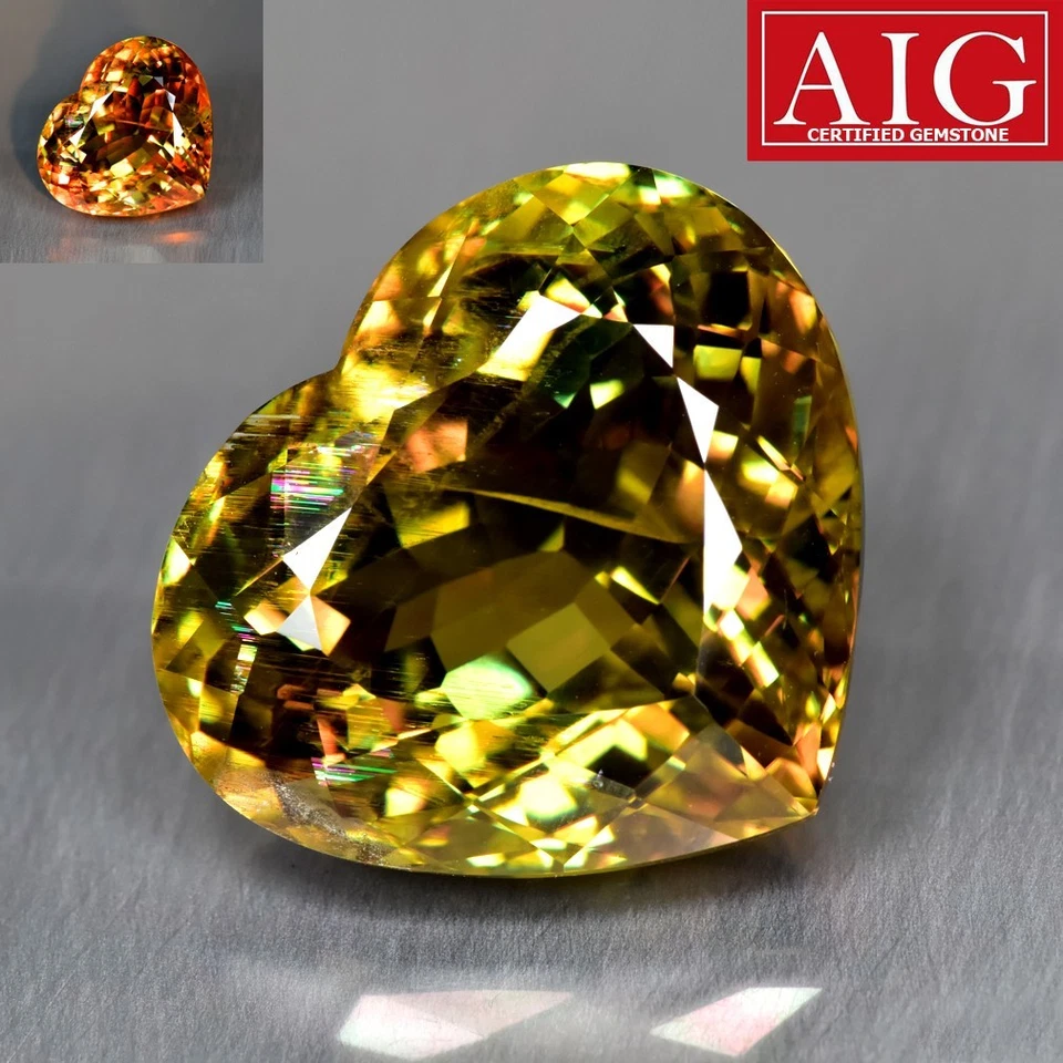 39,84 quilates certificado AIG_ diáspora de cambio de color verde oliva a rojo/tanita zul Foto 3 de 4