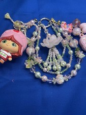 Strawberry Shortcake Crystal Bead Dangle | Large Figurine Charm