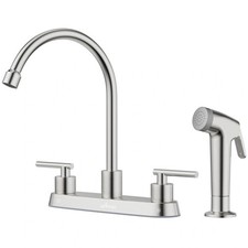 Kitchen Faucet with Side Sprayer, 2-Handle High Arch Brushed Nickel Kitchen F...