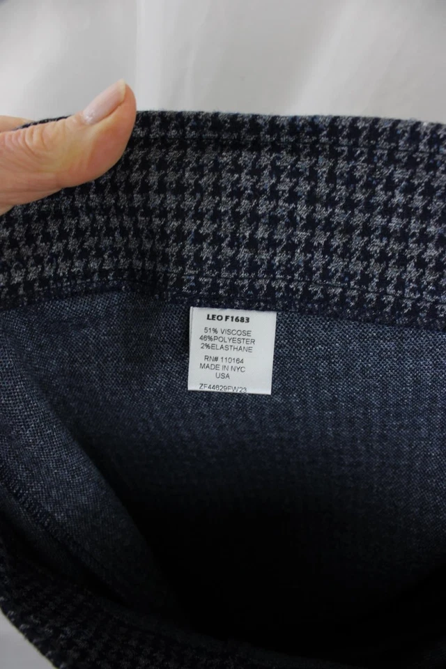 Pantalones Leo Avenue Montaigne Para Mujer Azul Marino Gris Estampado Cintura Elástica Talla 10 Foto 4 de 4