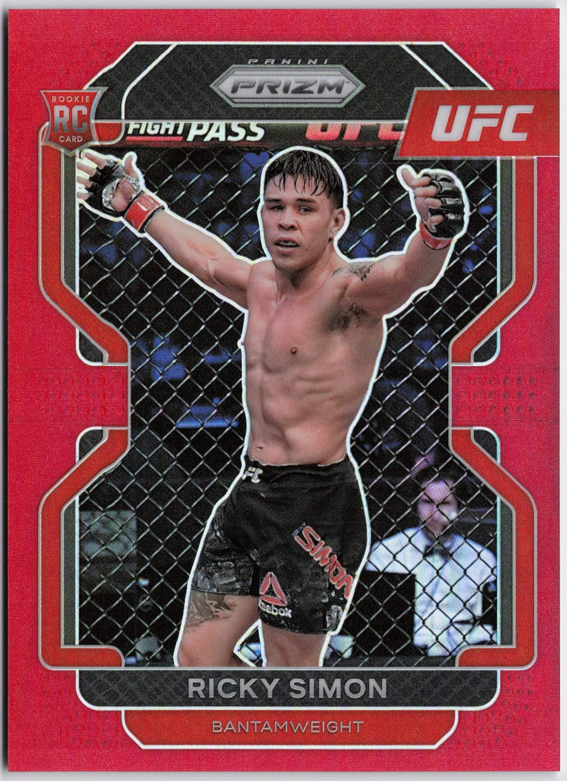2022 Panini Prizm UFC #112 Ricky Simon Red Prizms #/299 RC