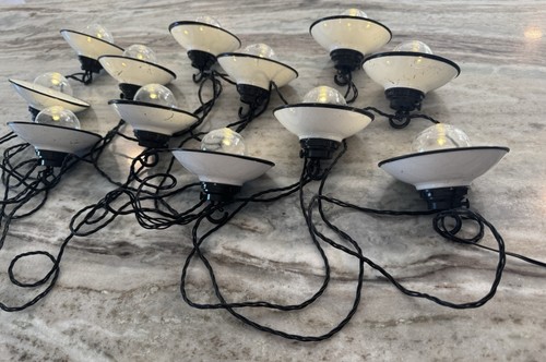 Pottery Barn Enamelware Shade LED String Lights, White (Warm) 25 Ft In/Outdoor - Picture 9 of 17
