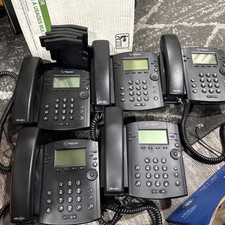 LOT OF 5 POLYCOM VVX 311 - VVX411 - IP BUSINESS PHONES SYSTEM No Power Cords