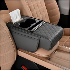 Universal 4-in-1 Memory Foam Vehicle Arm Rest Cover with Storage - Gray Elegance