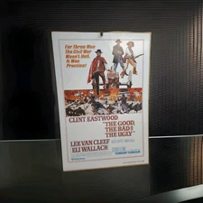 1980 Re-release International One Sheet Of The Good The Bad And The Ugly. 