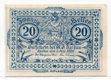 1920 Austria Riedau Notgeld 20 Heller Note (3788)