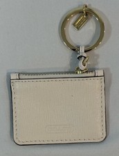 Coach Key Chain Wallet Tan Gold Leather