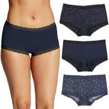 Maidenform Womens XL Blue 3 Pack One Fab Fit Microfiber Boyshort Underwear J10-1