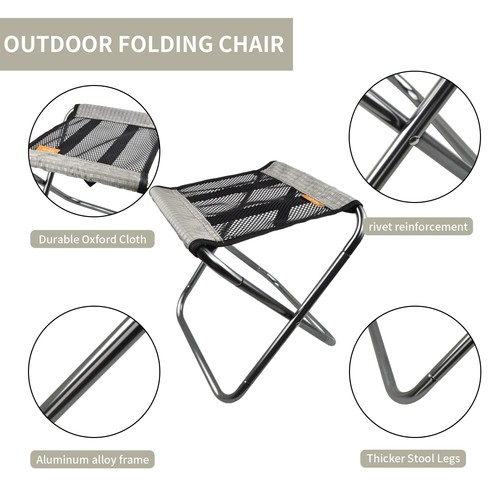 Ultraleichter Camping Klapphocker mit Tragetasche Outdoor Faltbare Angelhocke... - Bild 3 von 8