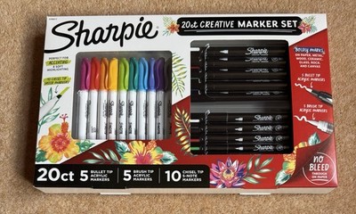 Sharpie 20 Stifte Creative Marker Set Neu Verpackt Versiegelt Kein Durchbluten Papier