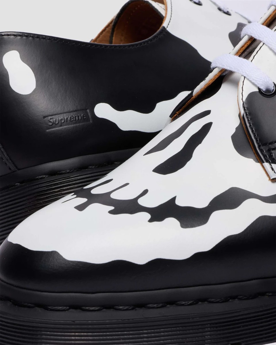 Supreme x Dr.Martens 1461 Skull 3 Eye Shoe Black White 25FW Week