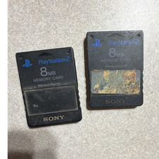 Sony PS2 8MB MagicGate Memory Card Lot of 2 Black SCPH-10020