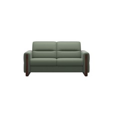 Stressless Fiona Wood Batick Thyme Green Leather 2.5 Seater Sofa RRP £3189