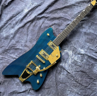 #ad #ad New Billy Bo Falcon Electric Guitar Trans Blue Flamed Maple Vibrato Free Ship $288.90
