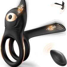 Cyclops Dual Band Vibrating w/ Remote  Shaft Sleeve Silicone ABS New