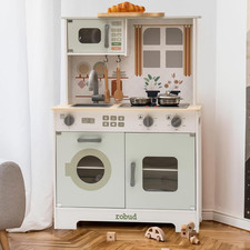 Play Kitchen for Kids, Wooden Kids Kitchen Playset with Lights  Sounds, Pots, C