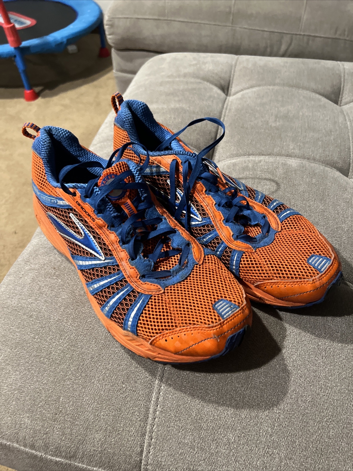 Brooks Men Shoes Size 13 Racer ST 5 Running Shoes Orange Mesh Low