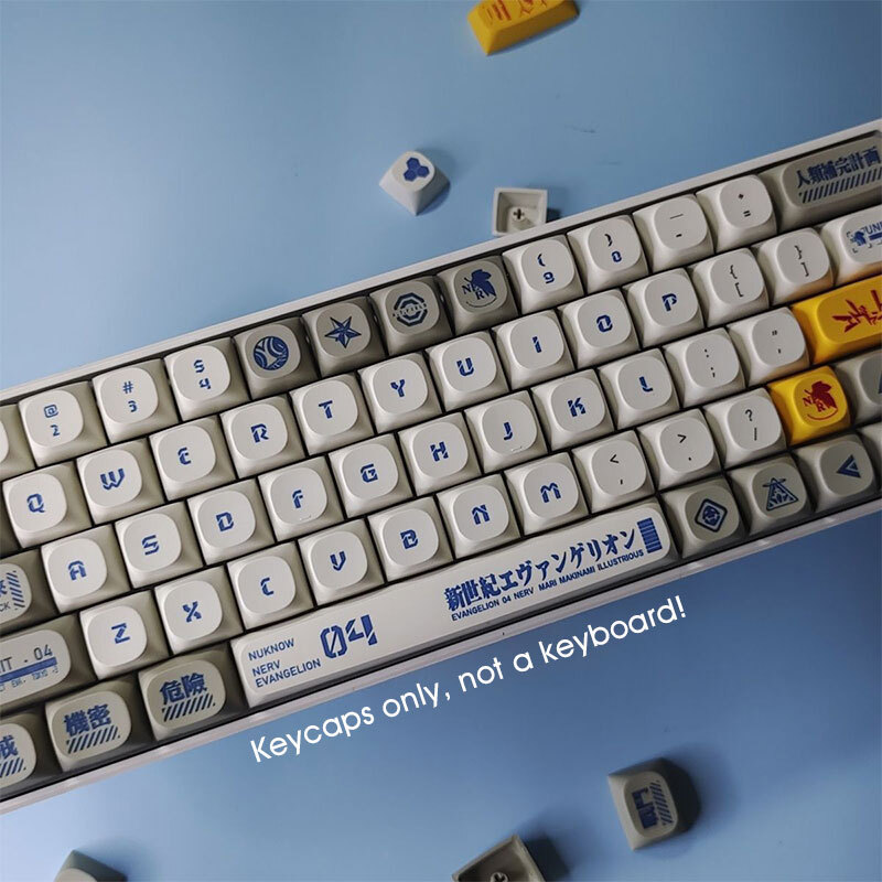 Set PBT KeyCap Eva 01 Evangelion – 117 Tasti Profilo OEM, Sublimazione, Per Tastiere Meccaniche Con Switch Cherry MX, Layout ANSI, Regalo Per Appassionati Anime