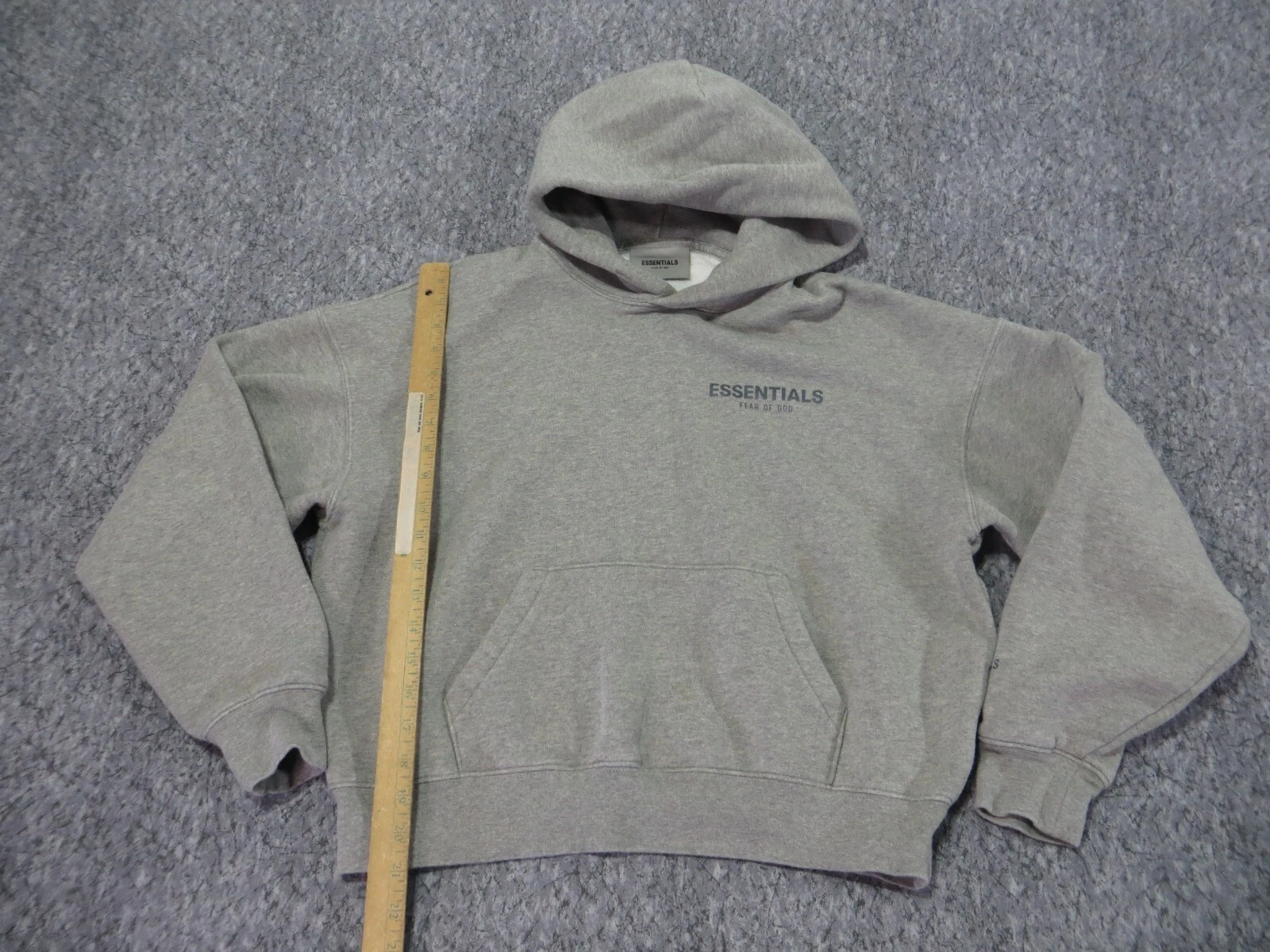 Felpa con cappuccio Essentials Fear Of God in pile per adolescenti extra large pull over grigia