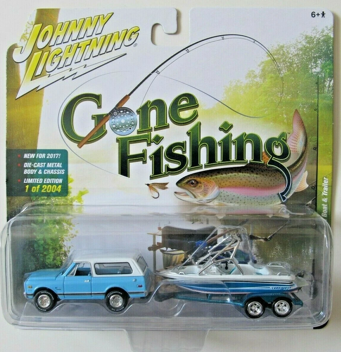 JOHNNY LIGHTNING GONE FISHING S2 1969 CHEVROLET BLAZER BOAT TRAILER B 1 2 004