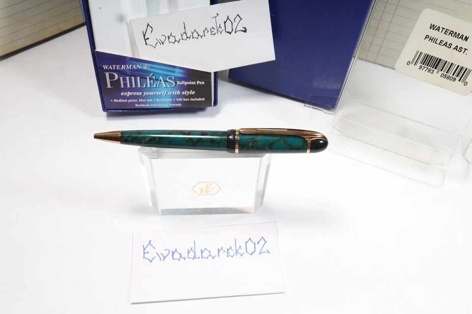 Bolígrafo Waterman PHILEAS, NUEVO, Green Marble GT, caja, bonito Foto 3 de 4