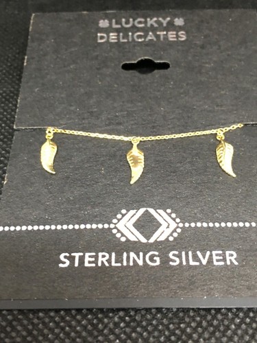 LUCKY BRAND Sterling Silver "Delicates" Leaf Charms Gold-Tone Bracelet NWT $39 - Picture 2 of 12