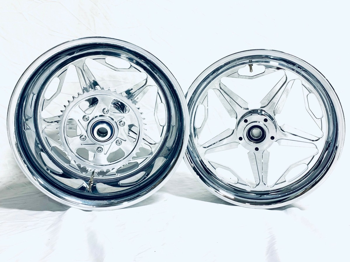 ぎんじろう NINJA STOCK SIZE CHROME SPEED STAR WHEELS 2012-2020 KAWASAKI