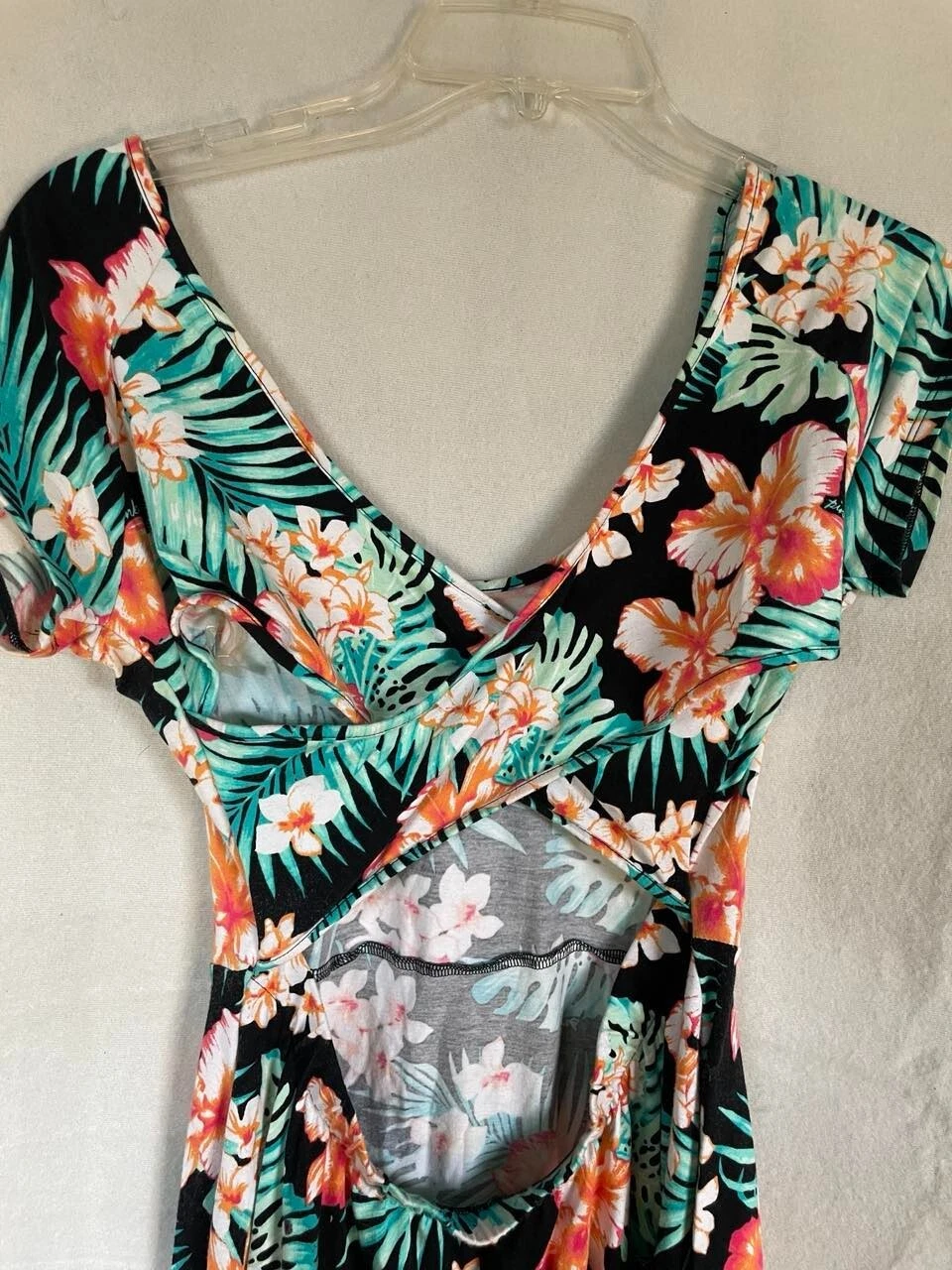 UNDERCOVER Mini abito nuovo con etichette rosa Victoria's Secret stampa floreale retro aperto taglia small