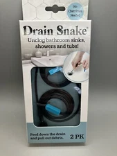Evriholder Heavy Duty Drain Snake Unclog  Bathroom Sinks Showers & Tubs 2 Pack