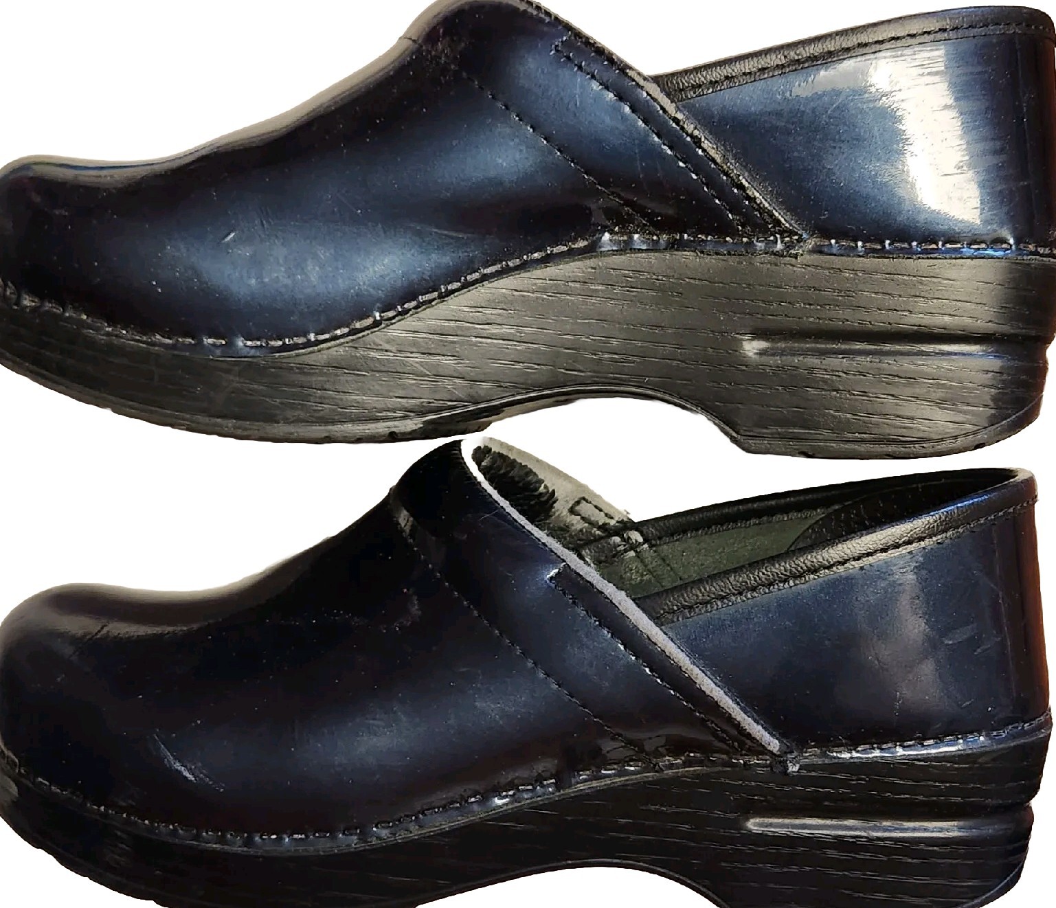 Dansko Womens Metallic Blue Clogs Size 39 (8.5-9) Slip-On Work Shoes for Nurses-image