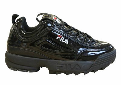 fila black patent trainers