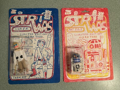 2019 SDCC Mark Todd Str Was Star Wars Art SIGNED Figure Set Luker Art 2D2 Luke