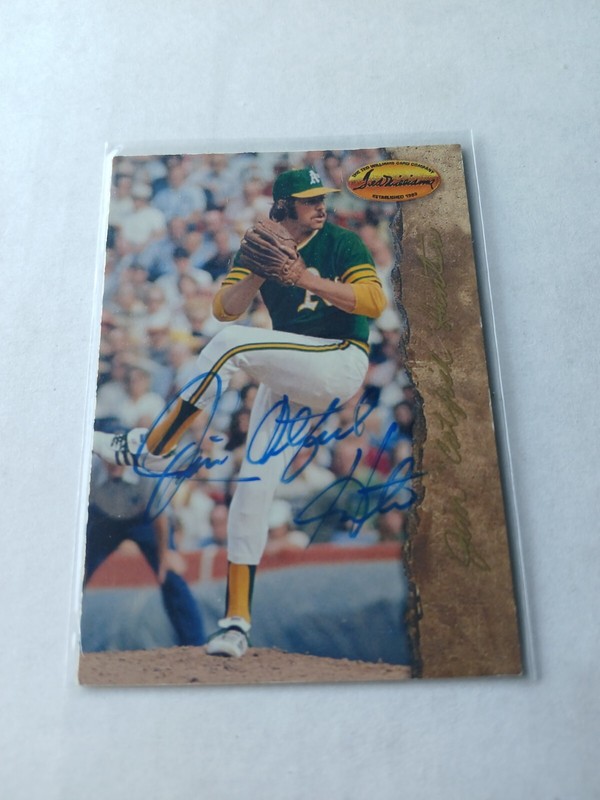 JIM "CATFSH" HUNTER AUTOGRAPHED 1994 TED WILLIAMS CARD CO. BASEBALL CARD