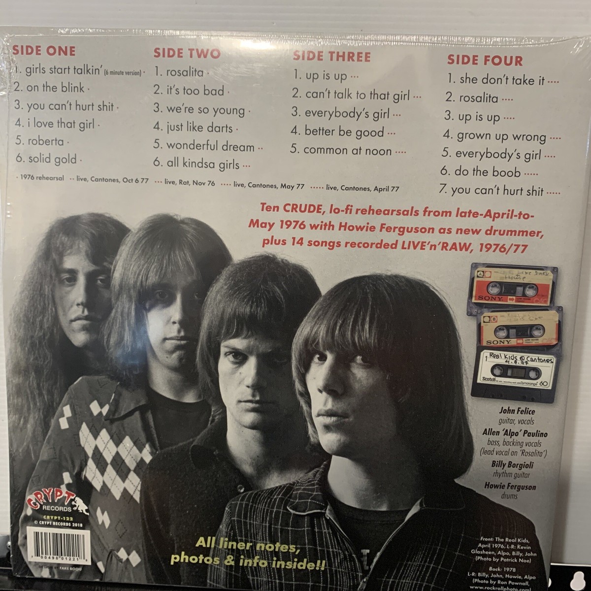 独2LP The Real Kids See You On The Street Tonite (Crude 1976 Rehearsals CRYPT122 Crypt Records /00520 独2LP The Real Kids See You On The Street Tonite (Crude 1976