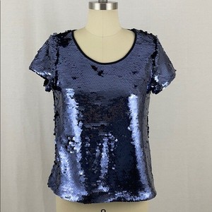 navy sequin top