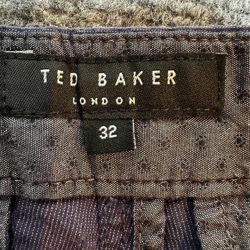 Ted Baker Shorts Mens 32 Blue Chino Cotton Blend Mid Rise Slash Pockets Casual - Picture 3 of 13