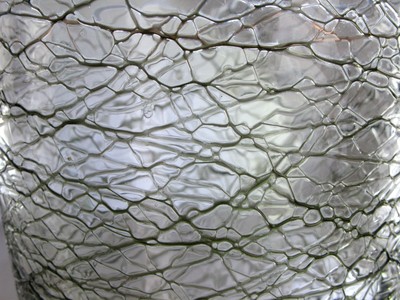 GLAS ... Vase aufgesponnene Glasfäden  *Bengt Edenfalk* Skruf Glasbruk  Schweden