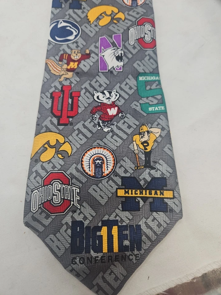 Big Ten Conference Vintage University Neck Tie Silk College - Image 2 of 4