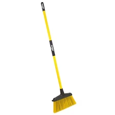 Angle Broom Jobsite Multi-Surface Fiberglass Handle Built-in Scraper Heavy Duty
