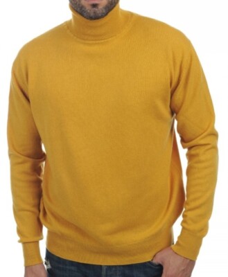 Balldiri 100% cashmere men's long sleeve turtleneck sweater 2 ply
