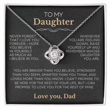 Dad To Daughter Necklace Gift For Valentines Day Birthday Christmas Gifts Love