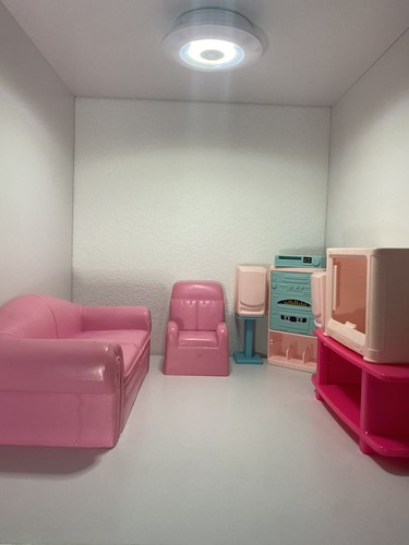 Mattel Barbie Doll House Furniture Living Room Pink 8 Piece
