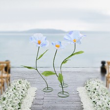 3PC Blue Large Artificial Flower For Fake Bouquet Wedding Home Party Decoration