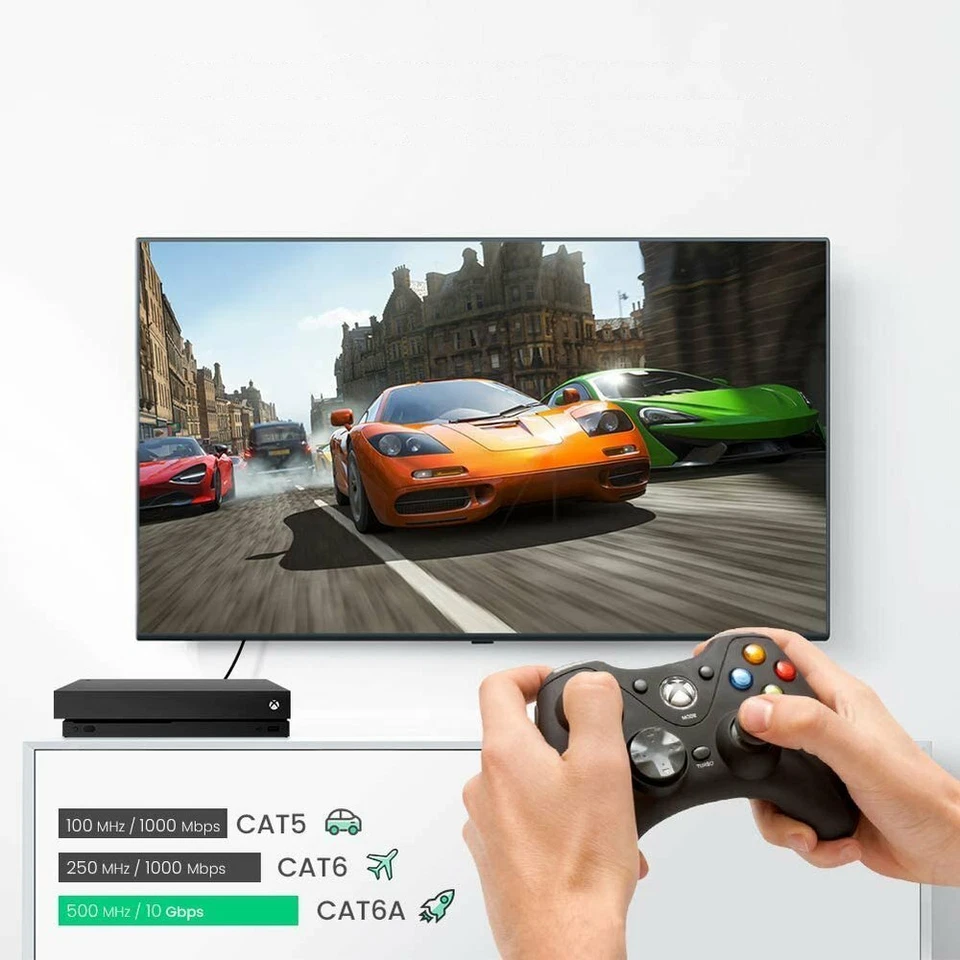 Ugreen Red Ethernet Cable Parche RJ45 Cat 6A UTP 1000Mbps 1m-10m Negro Fino - Imagen 3 de 4