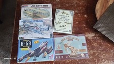 Plastic Model Lot P-51 B-58 Wright Flyer plus Paper Airplane and Catapault