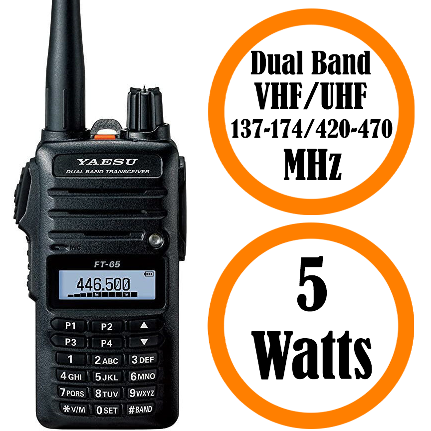 VHF/UHF Two Way Radio Dual Band Amateur Ham Radio Field Program Yaesu FT-65R  788026159543 eBay