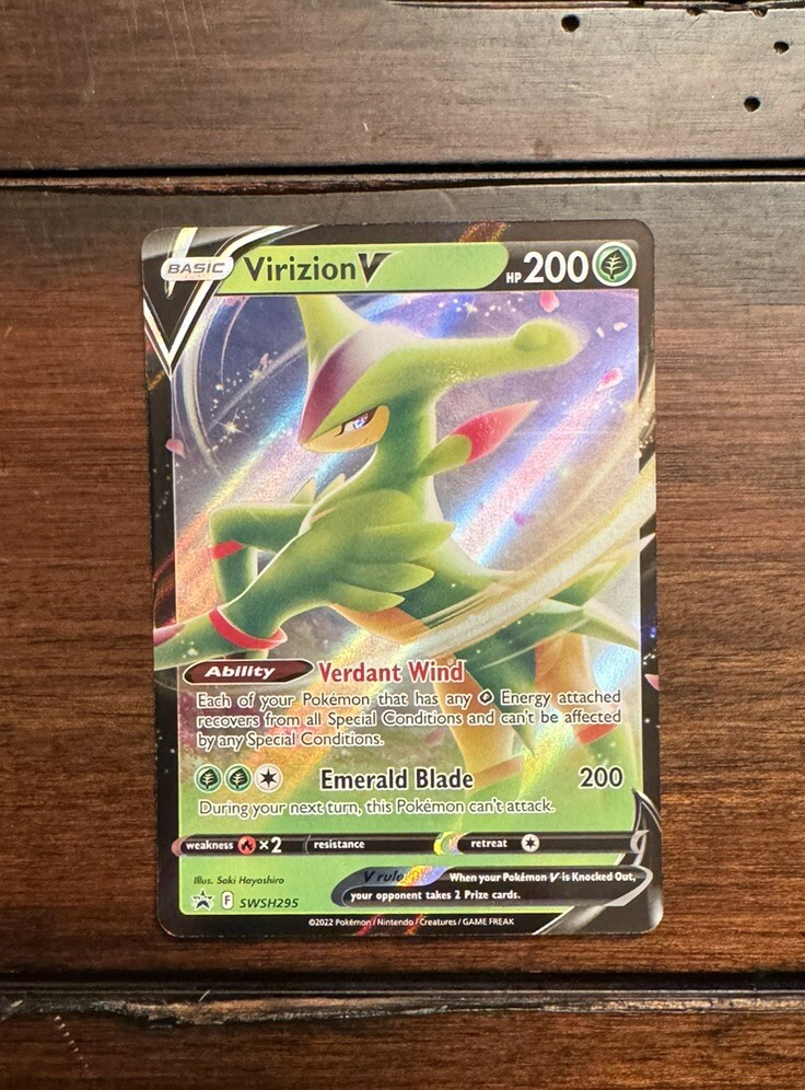 Virizion V SWSH295 Holographic Black Star Promo Pokemon TCG Near Mint