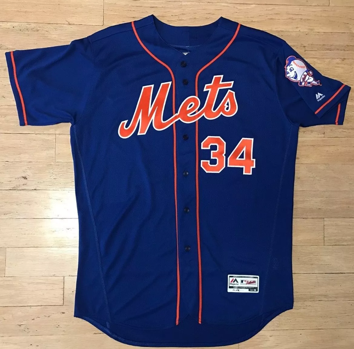 MAJESTIC NY METS #34 NOAH SYNDERGAARD AUTHENTIC MLB JERSEY NWT 44 48